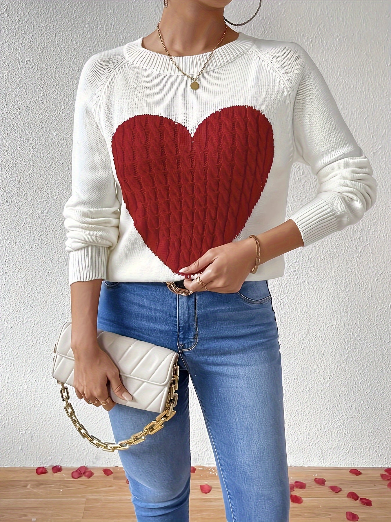 Amara™ | Heart Knit Pullover