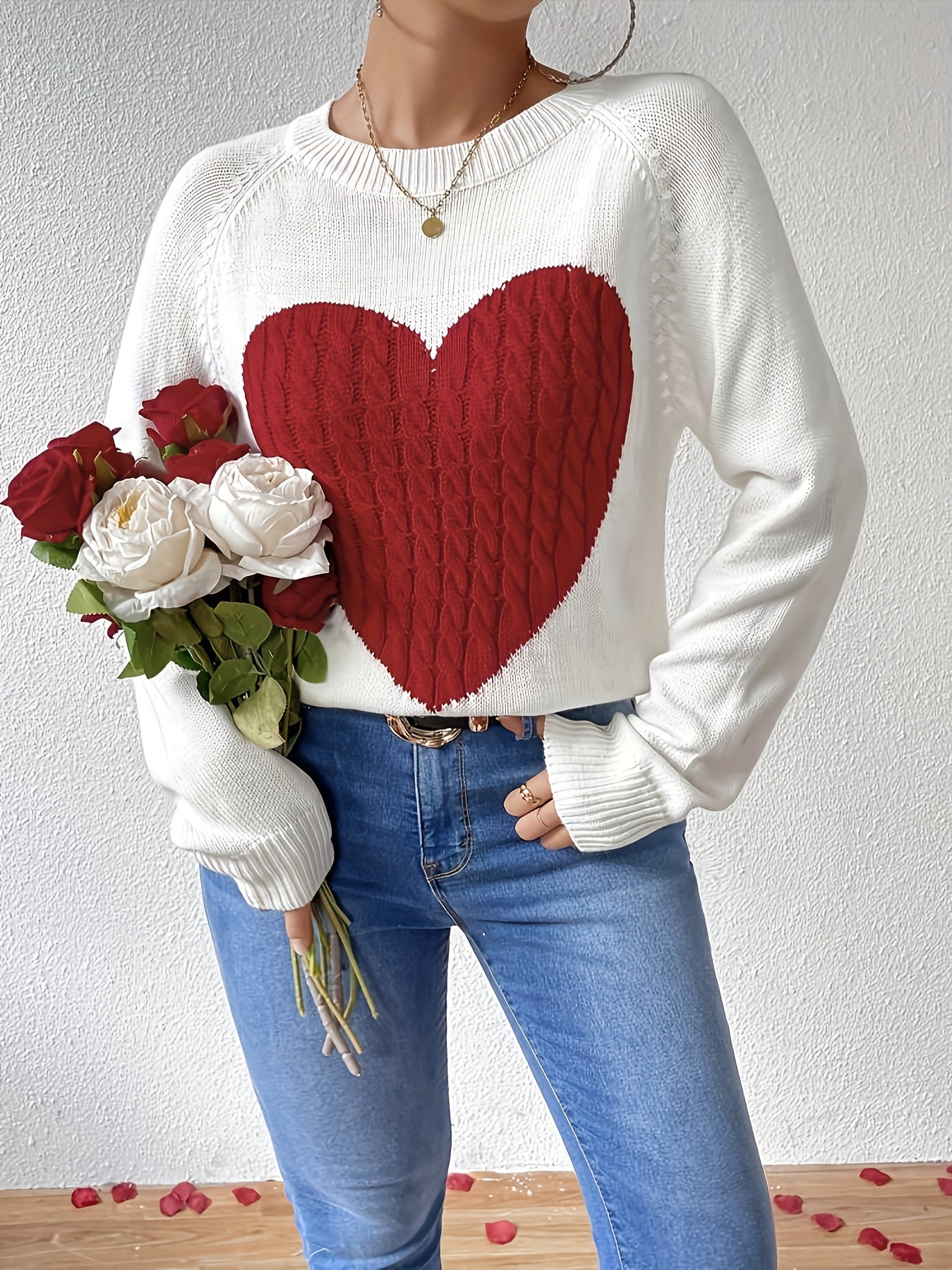 Amara™ | Heart Knit Pullover