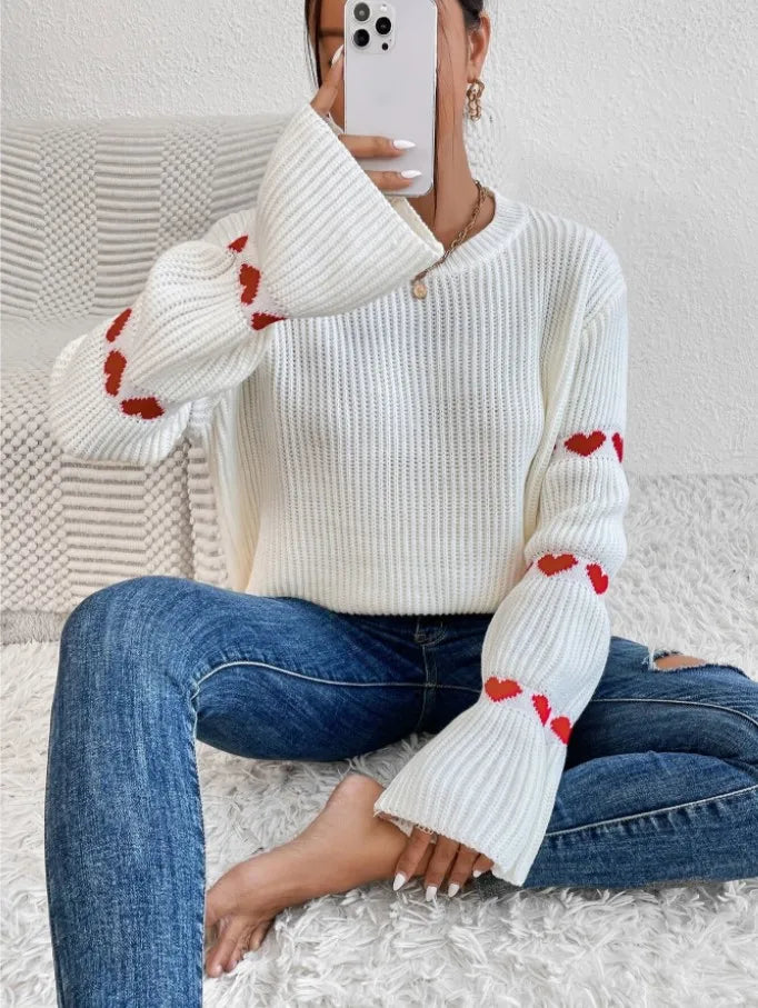 Amelia™ | Love Jacquard Pullover Sweater