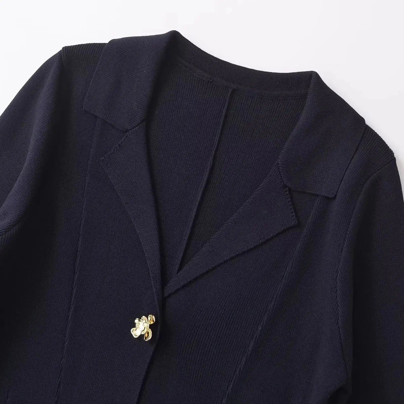 Dulcia™ | Navy Knit Blazer