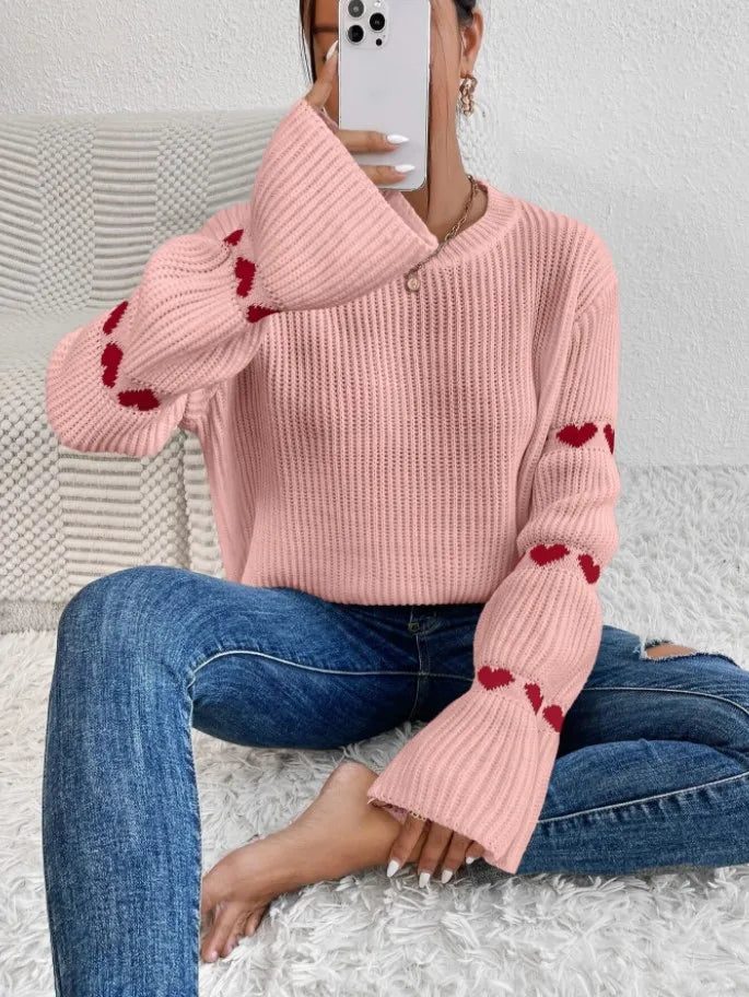 Amelia™ | Love Jacquard Pullover Sweater