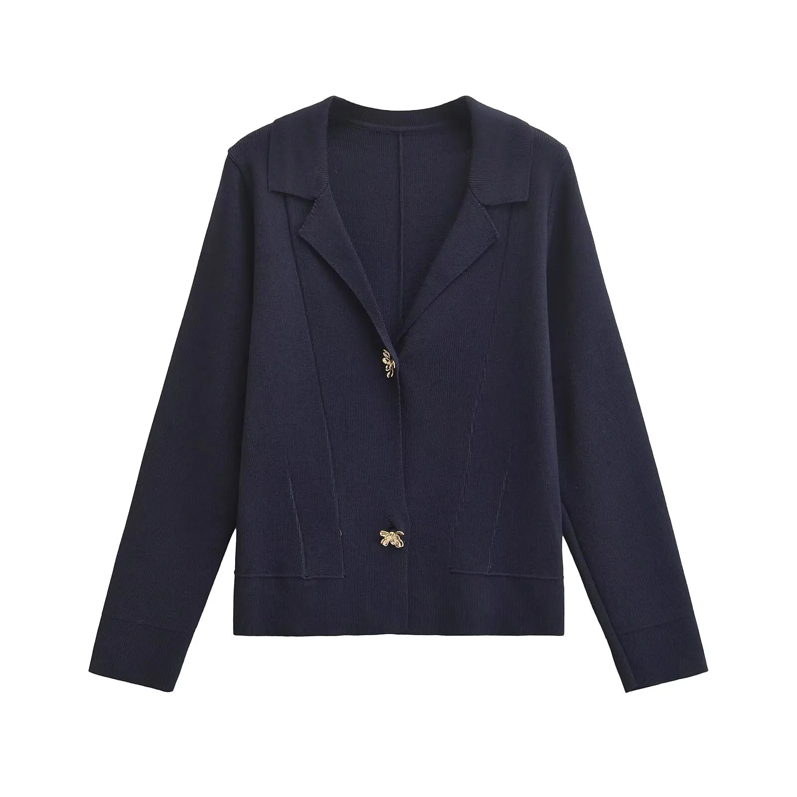 Dulcia™ | Navy Knit Blazer