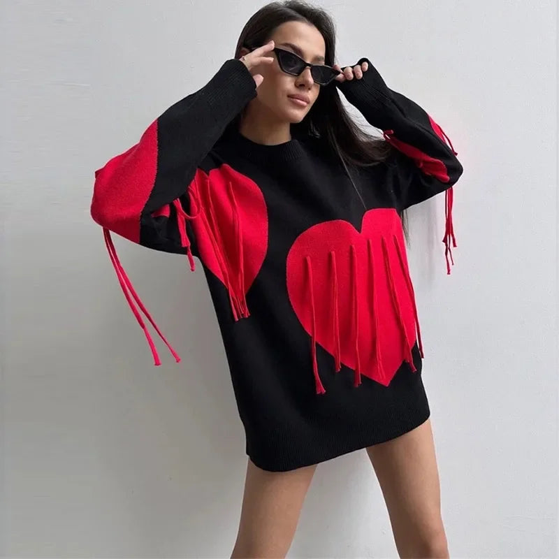 Amelia™ | Love Print Knitted Sweater