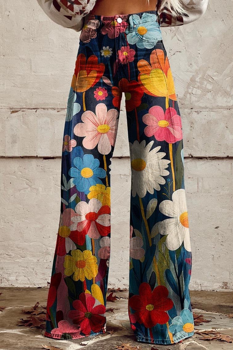 Dulcia™ | Boho Wide-Leg Jeans